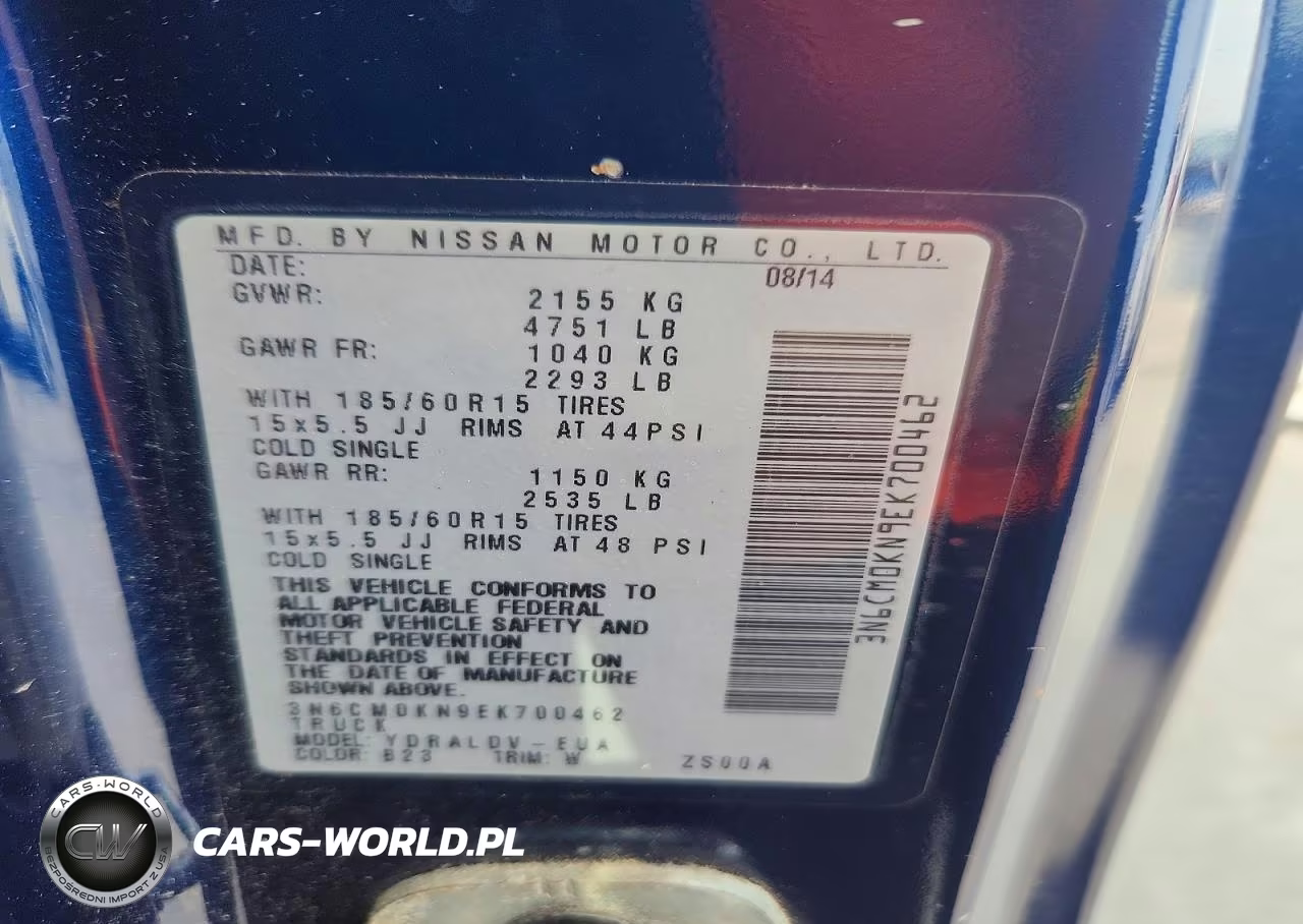 2014 Nissan Nv200 S VIN:3N6CM0KN9EK700462 - 13