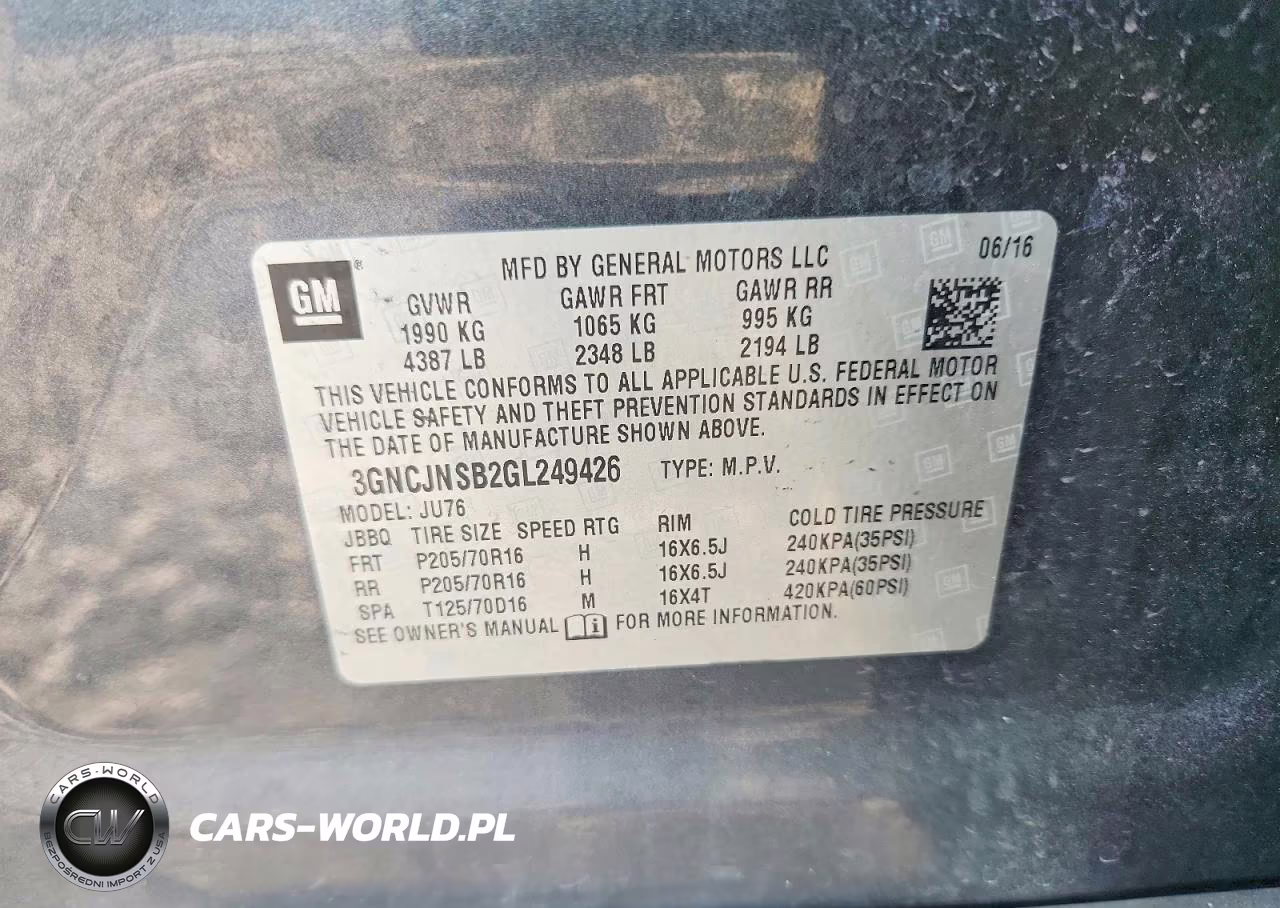 2016 Chevrolet Trax Ls VIN:3GNCJNSB2GL249426 - 13