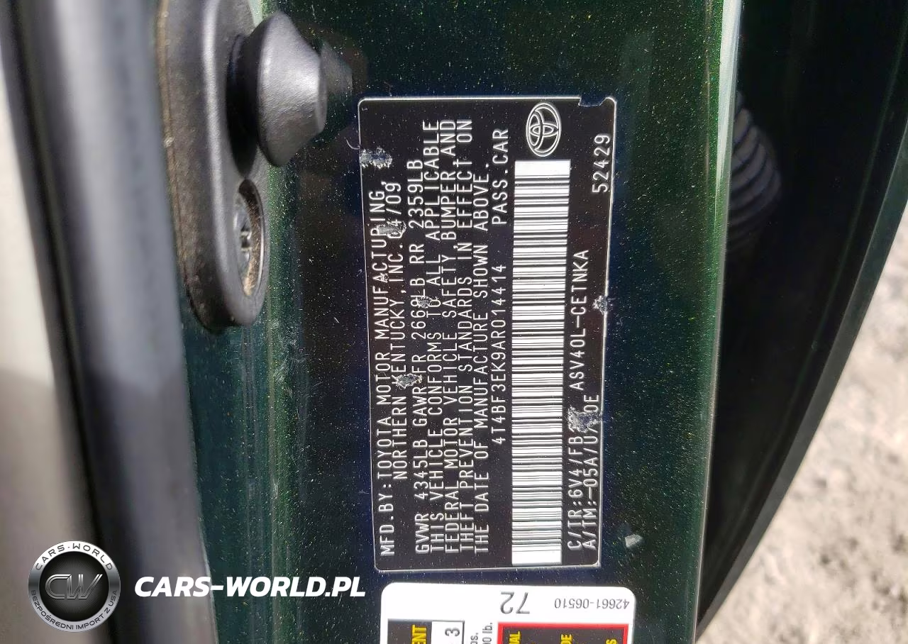 2010 Toyota Camry Le VIN:4T4BF3EK9AR014414 - 12