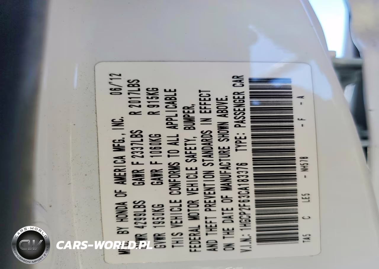 2012 Honda Accord Se VIN:1HGCP2F63CA183376 - 13