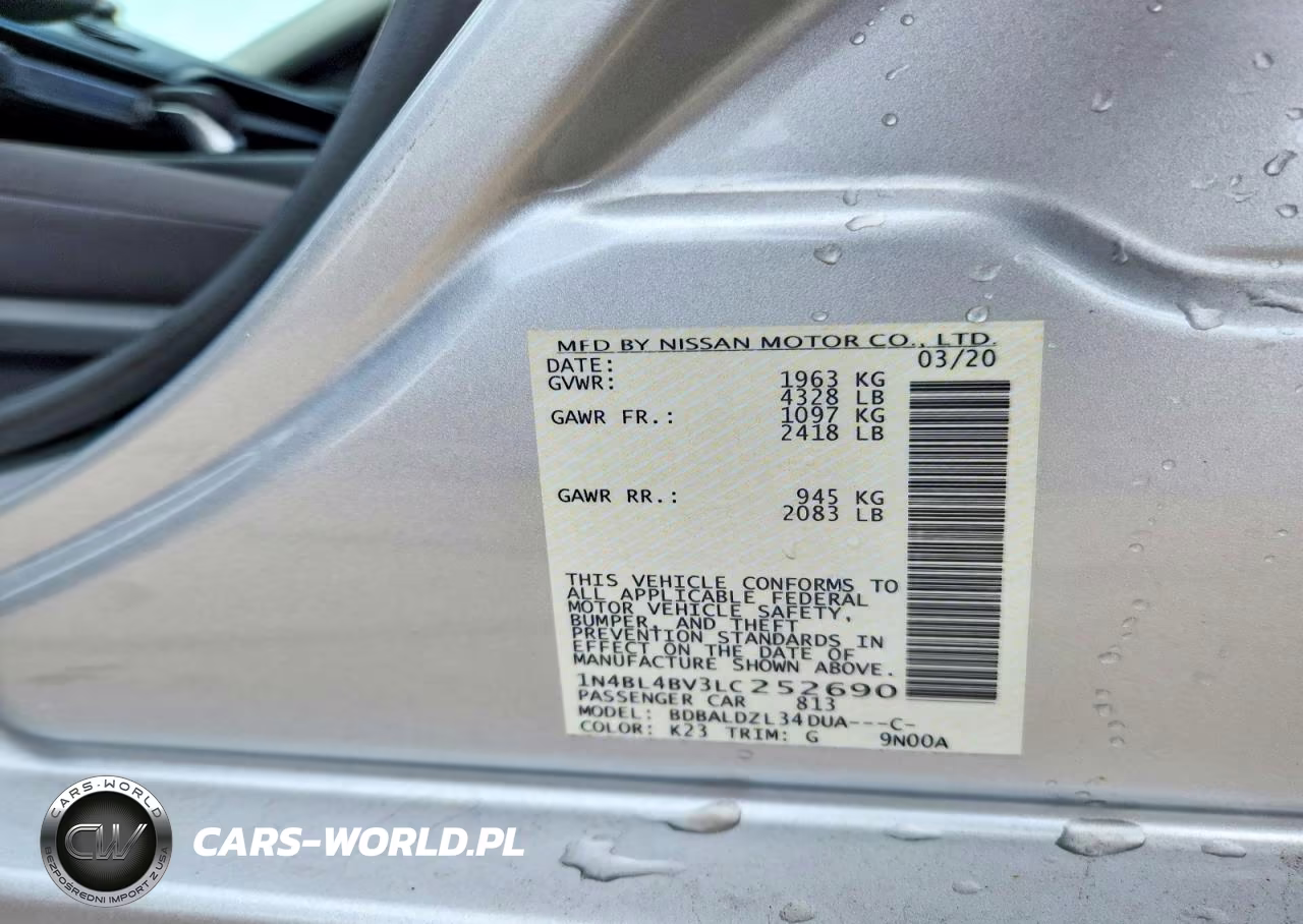2020 Nissan Altima S VIN:1N4BL4BV3LC252690 - 12