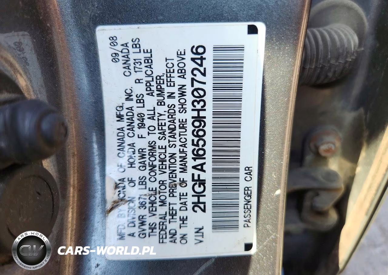 2009 Honda Civic Lx VIN:2HGFA16569H307246 - 12