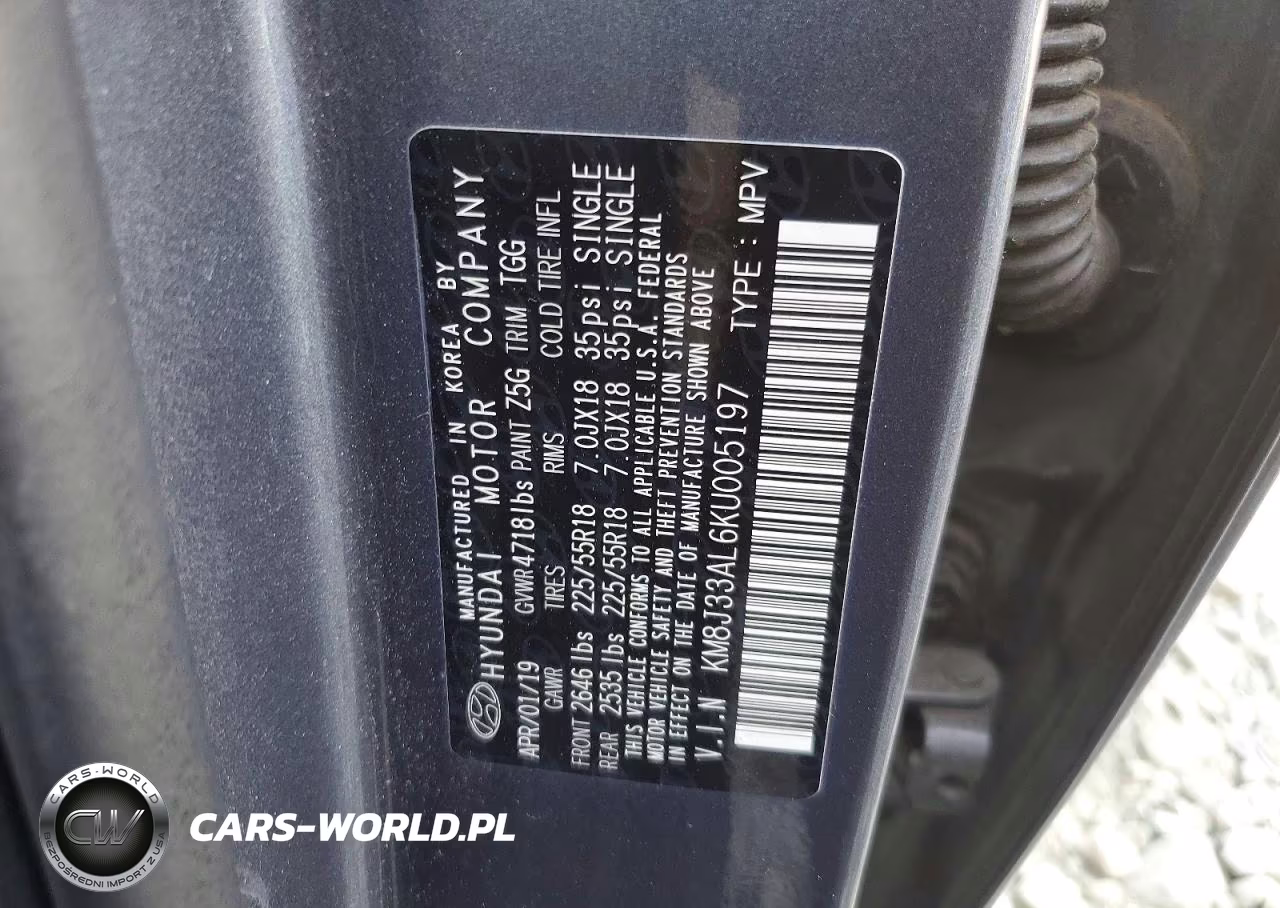 2019 Hyundai Tucson Sel VIN:KM8J33AL6KU005197 - 13