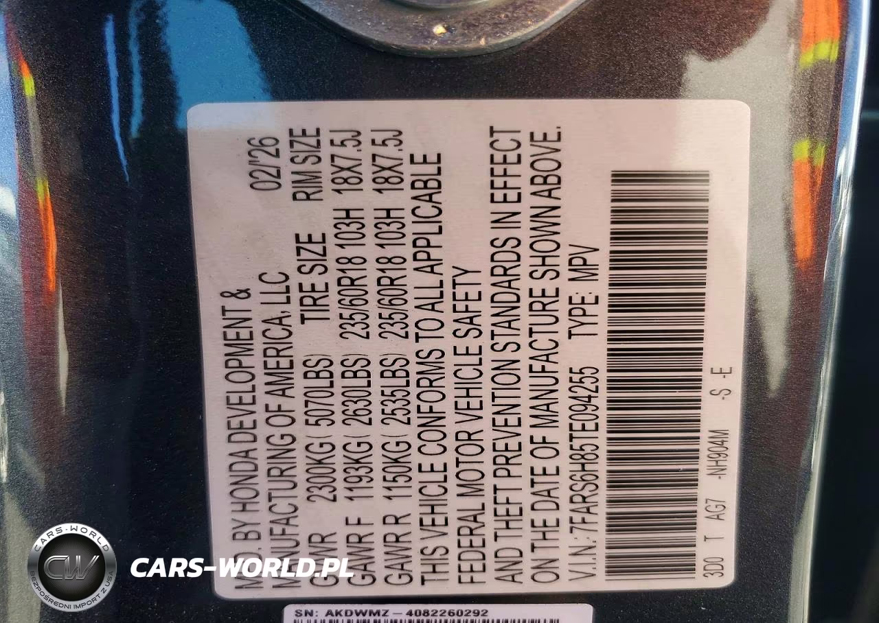 2026 Honda Cr-V Sport-L VIN:7FARS6H85TE094255 - 13