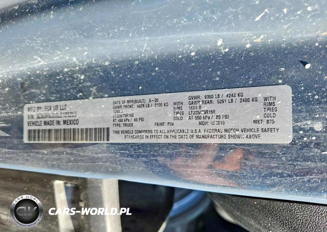 2020 Ram Promaster 3500 3500 High VIN:3C6URVJG6LE129265 - 13