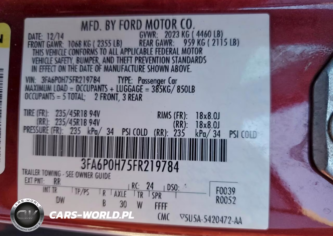 2015 Ford Fusion VIN:3FA6P0H75FR219784 - 13
