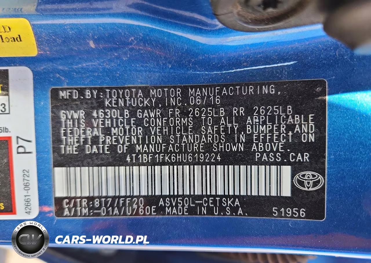 2017 Toyota Camry Se VIN:4T1BF1FK6HU619224 - 12