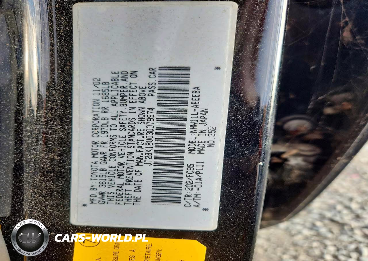 2003 Toyota Prius Base VIN:JT2BK18U030079974 - 12