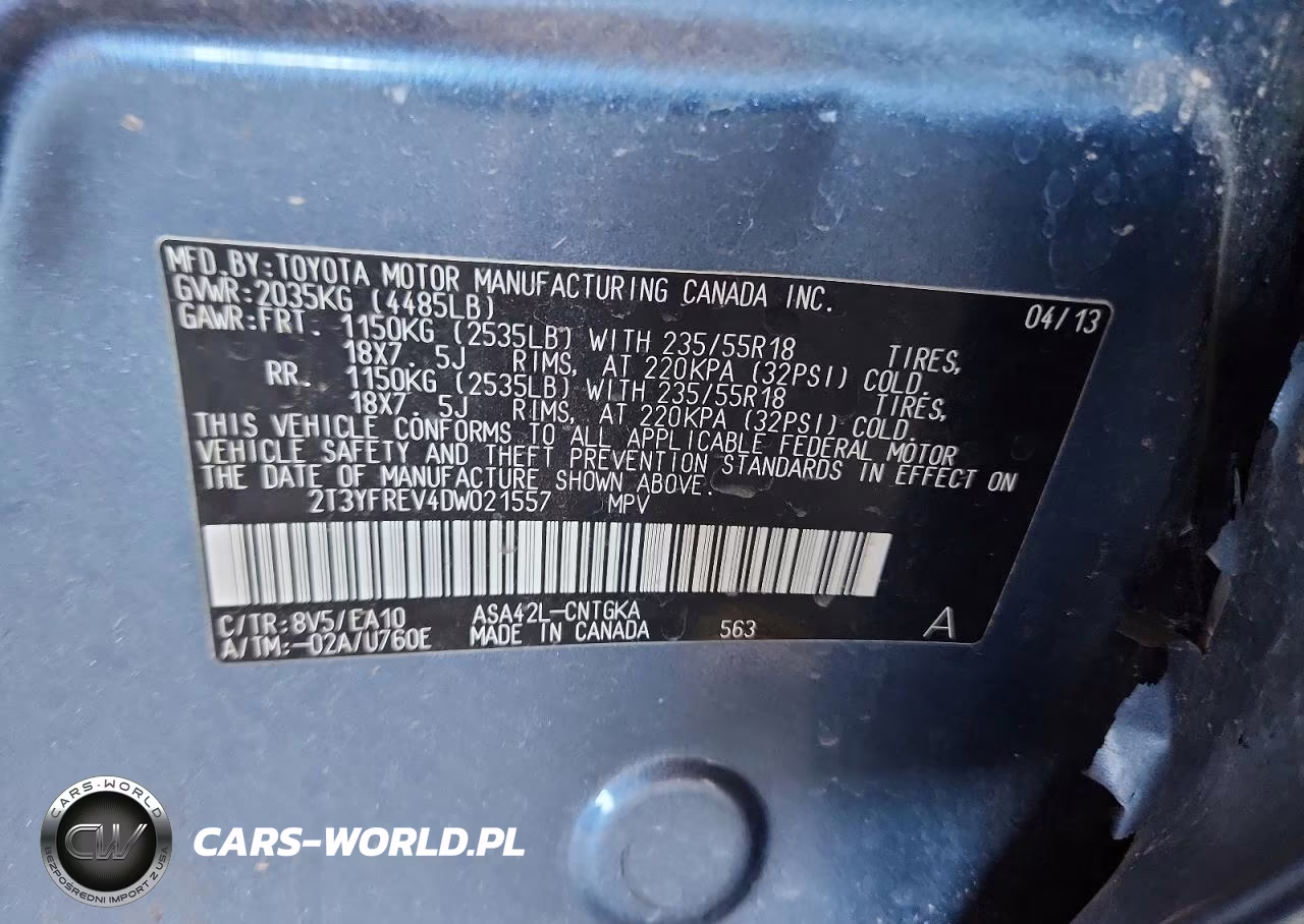 2013 Toyota Rav4 Limited VIN:2T3YFREV4DW021557 - 14