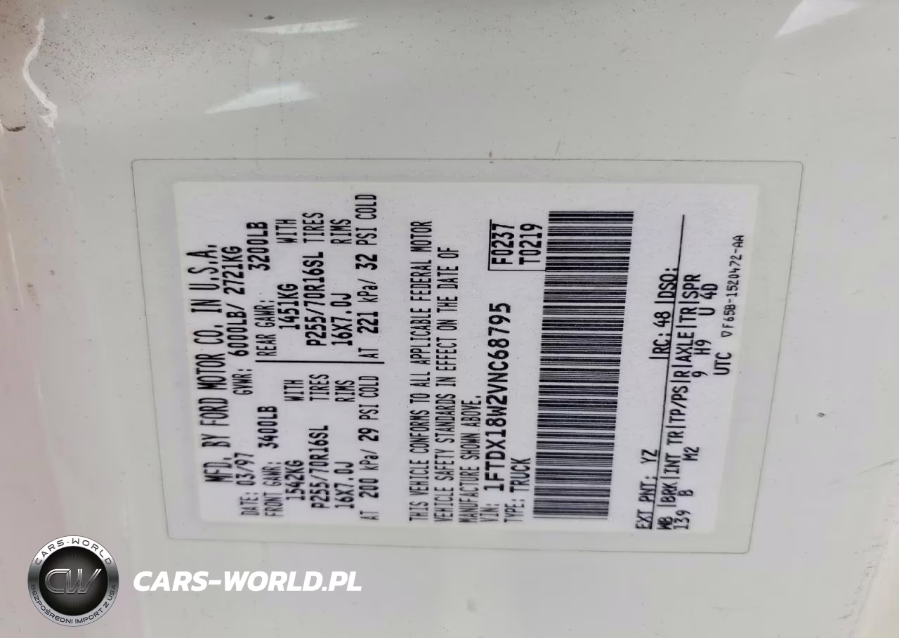 1997 Ford F150 VIN:1FTDX18W2VNC68795 - 12