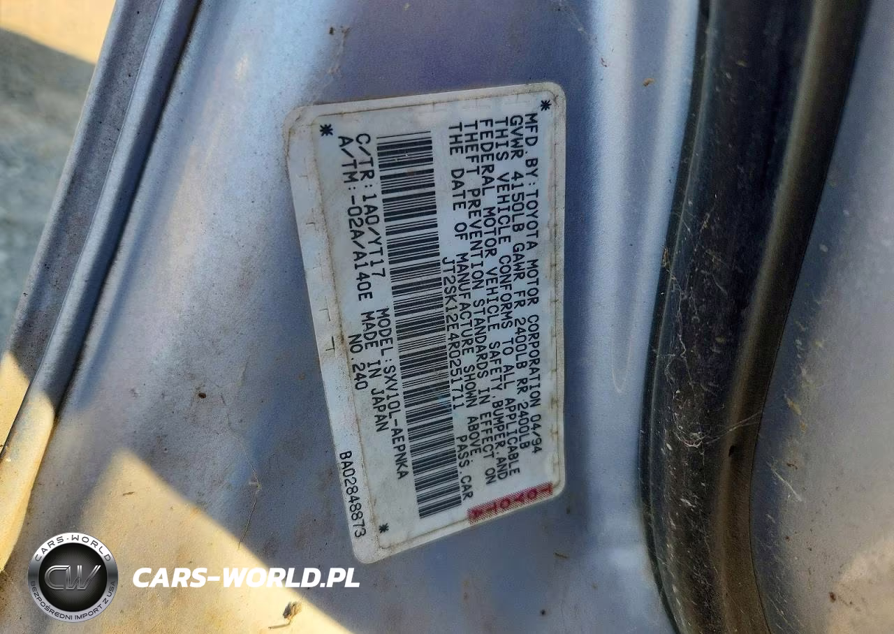 1994 Toyota Camry Le VIN:JT2SK12E4R0251711 - 12