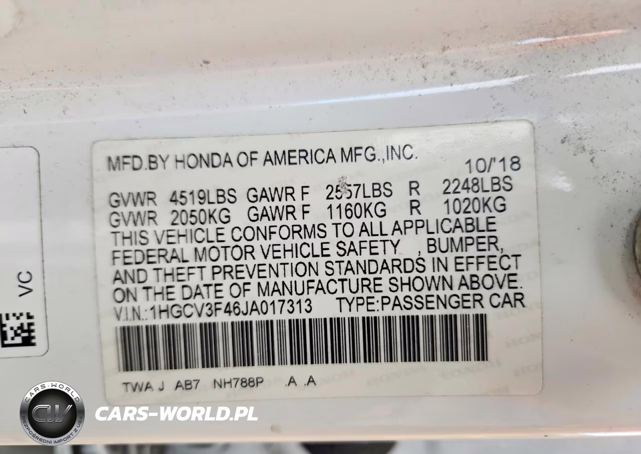2018 Honda Accord Hybrid Ex VIN:1HGCV3F46JA017313 - 12