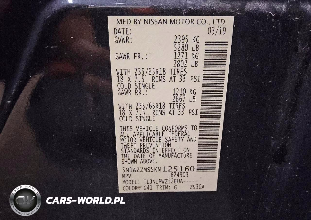 2019 Nissan Murano S VIN:5N1AZ2MS5KN125160 - 12