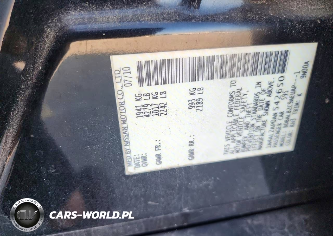 2010 Nissan Altima 2.5 VIN:1N4AL2AP0AN542650 - 12