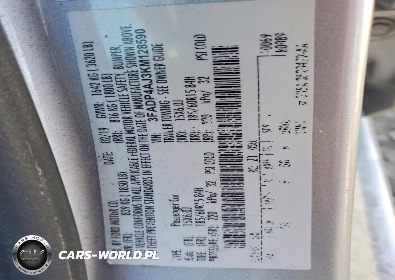 2019 Ford Fiesta S VIN:3FADP4AJ3KM128590 - 12