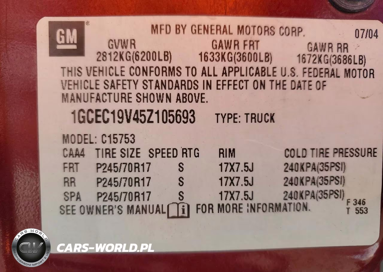 2005 Chevrolet Silverado C1500 VIN:1GCEC19V45Z105693 - 13