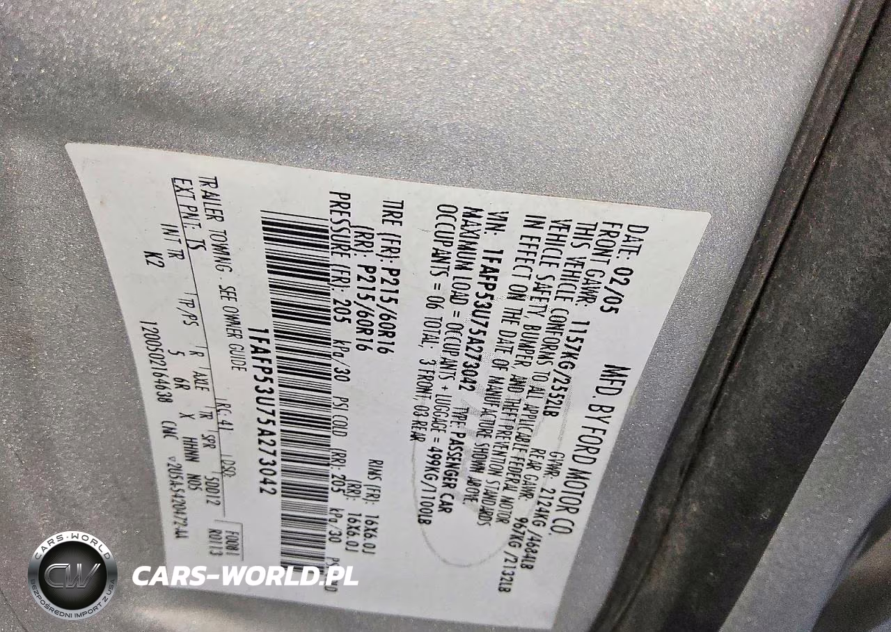 2005 Ford Taurus Se VIN:1FAFP53U75A273042 - 12