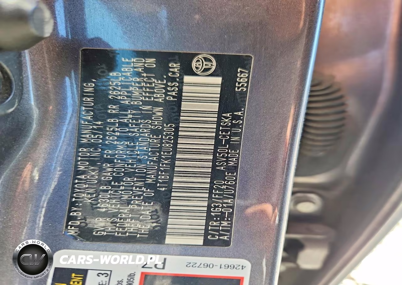 2014 Toyota Camry Se VIN:4T1BF1FK1EU825305 - 13