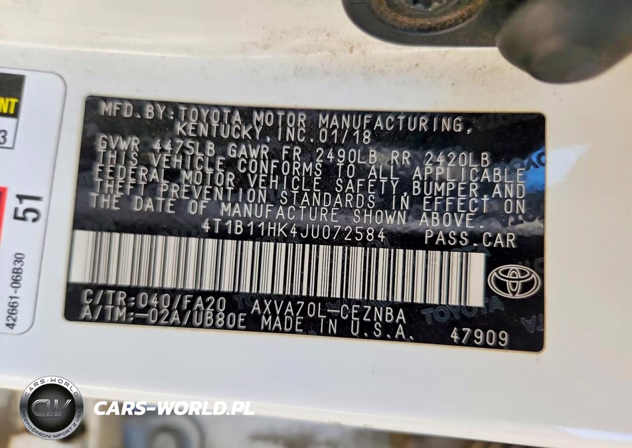 2018 Toyota Camry Le VIN:4T1B11HK4JU072584 - 12