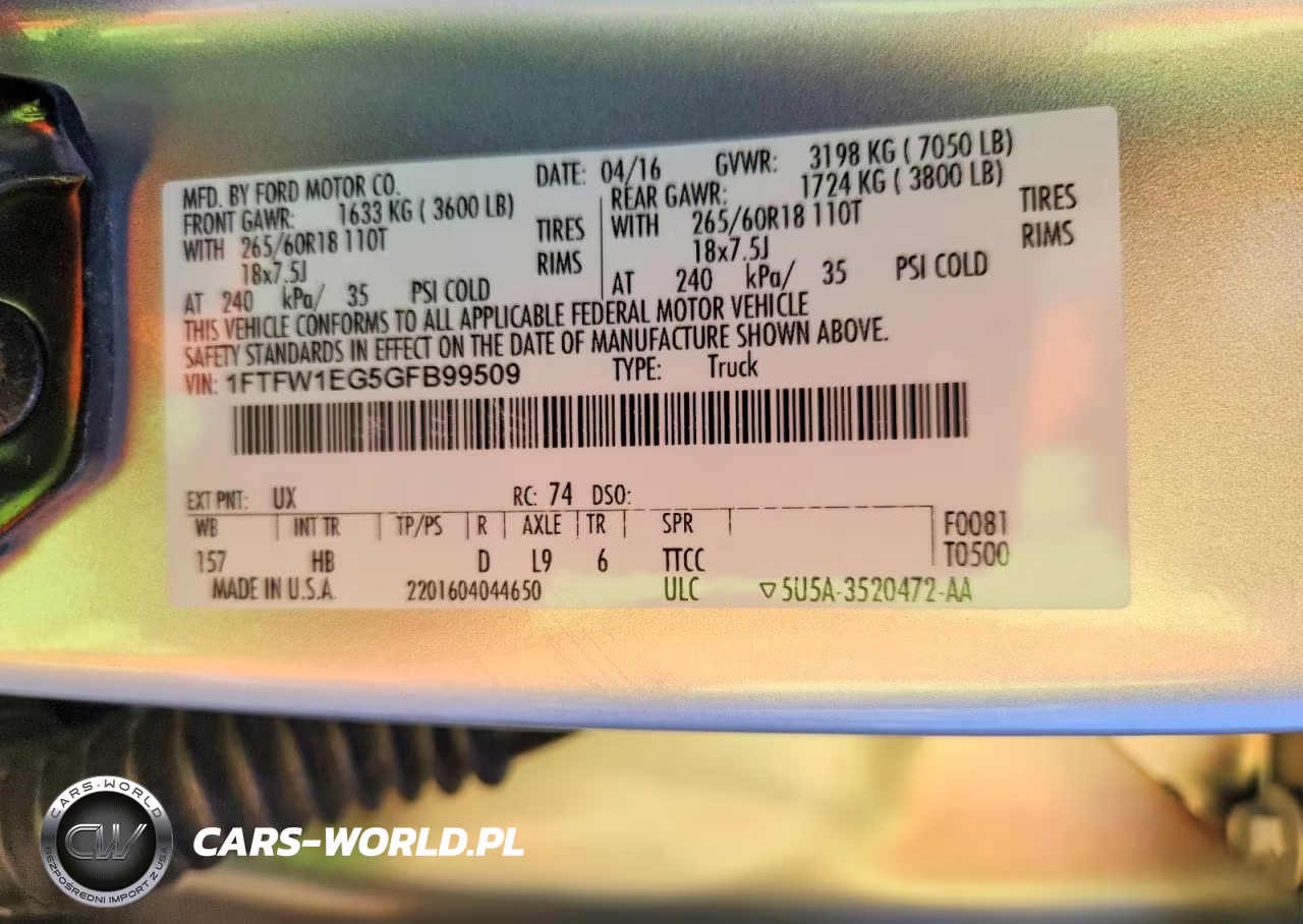 2016 Ford F150 Supercrew VIN:1FTFW1EG5GFB99509 - 13