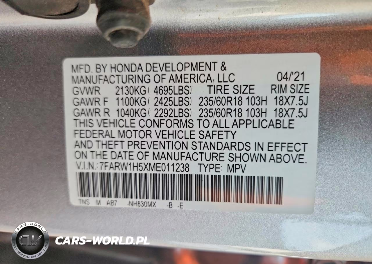 2021 Honda Cr-V Ex VIN:7FARW1H5XME011238 - 13