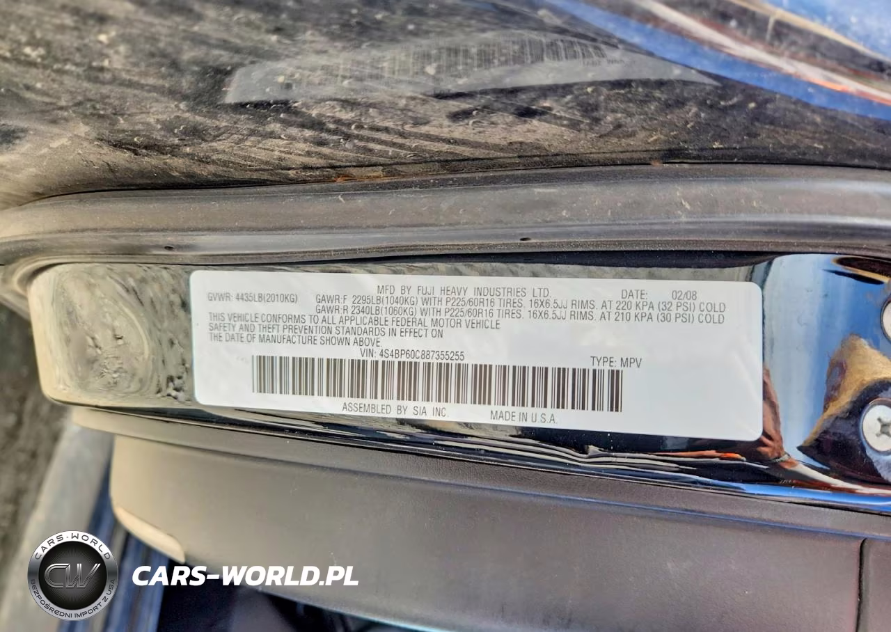 2008 Subaru Outback VIN:4S4BP60C887355255 - 12