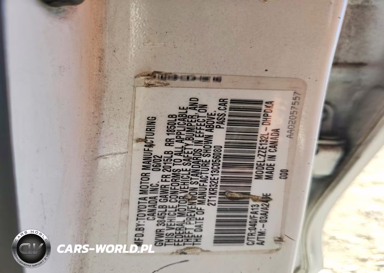 2003 Toyota Matrix Base VIN:2T1KR32E13C056080 - 12