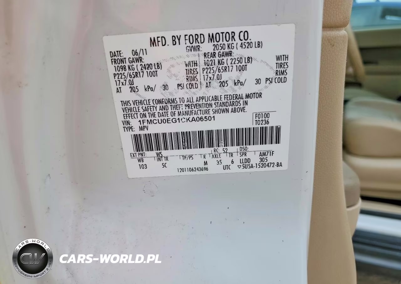 2012 Ford Escape Limited VIN:1FMCU0EG1CKA06501 - 13