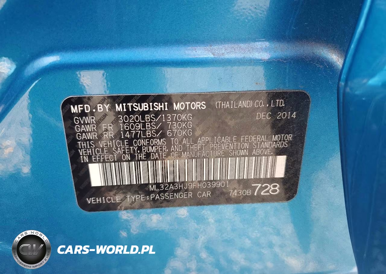 2015 Mitsubishi Mirage De VIN:ML32A3HJ9FH039901 - 13