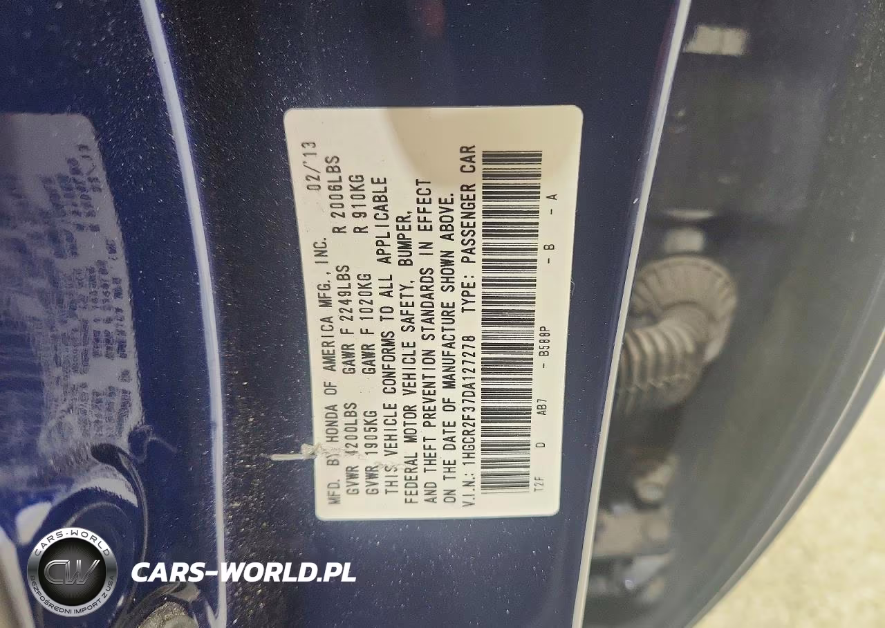 2013 Honda Accord Lx VIN:1HGCR2F37DA127278 - 12
