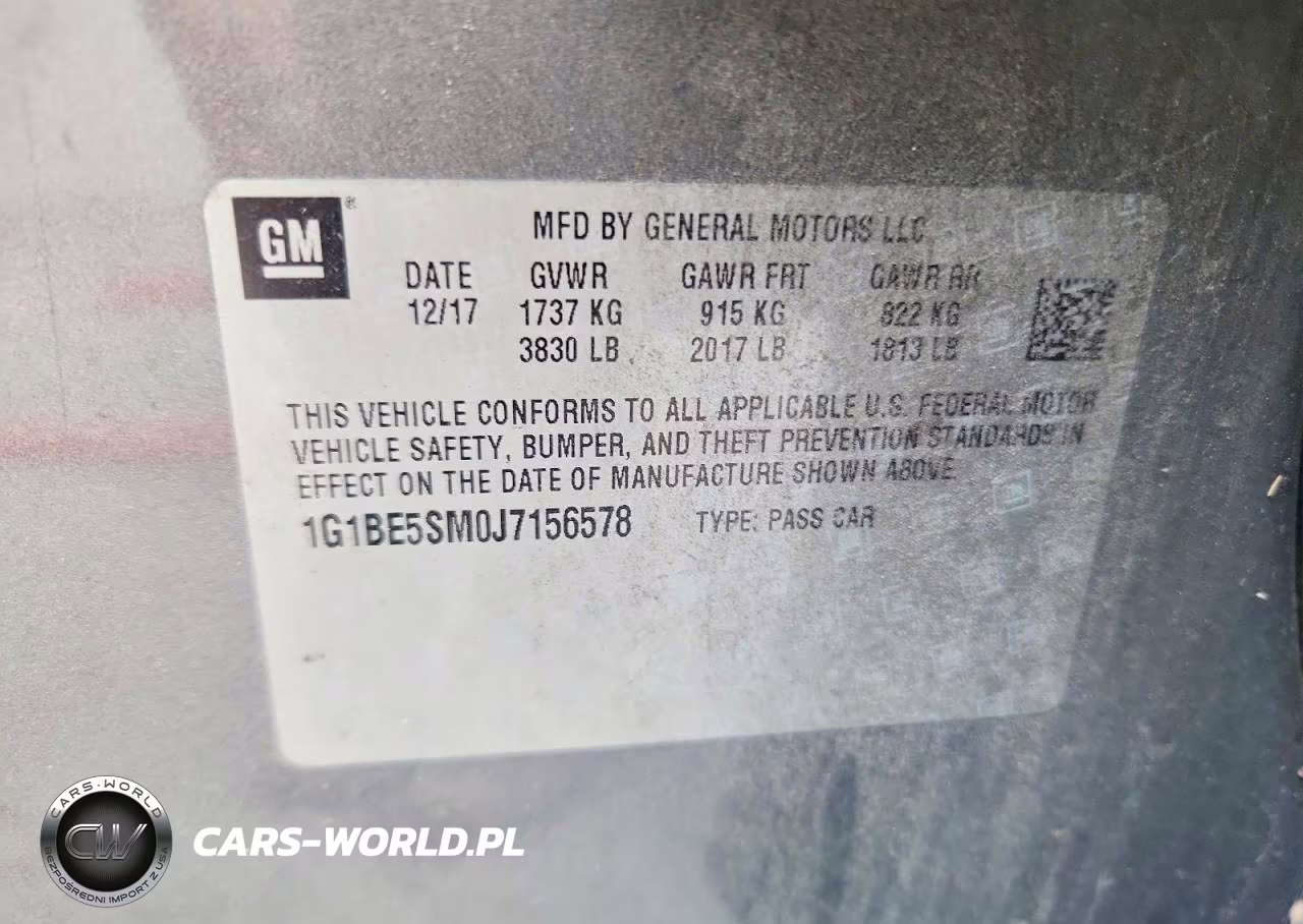 2018 Chevrolet Cruze Lt VIN:1G1BE5SM0J7156578 - 12