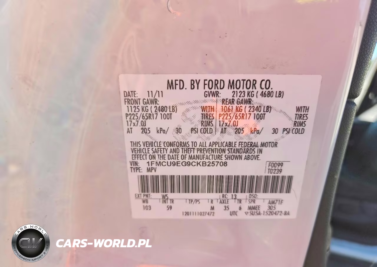 2012 Ford Escape Limited VIN:1FMCU9EG9CKB25708 - 12