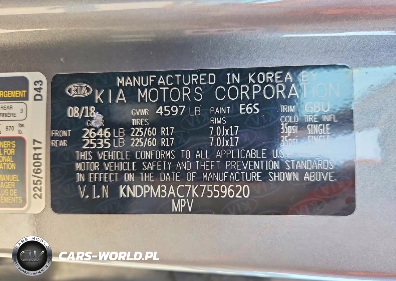 2019 Kia Sportage Lx VIN:KNDPM3AC7K7559620 - 13