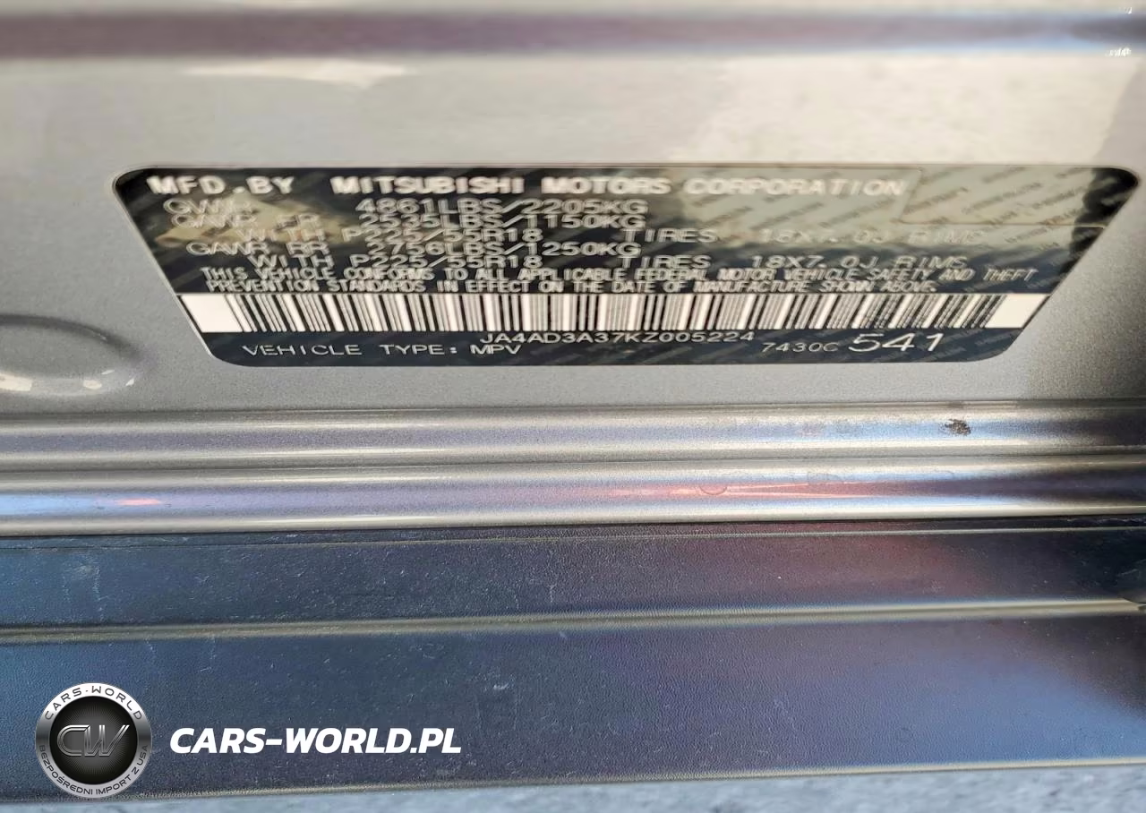 2019 MITSUBISHI OUTLANDER SE VIN:JA4AD3A37KZ005224 - 13