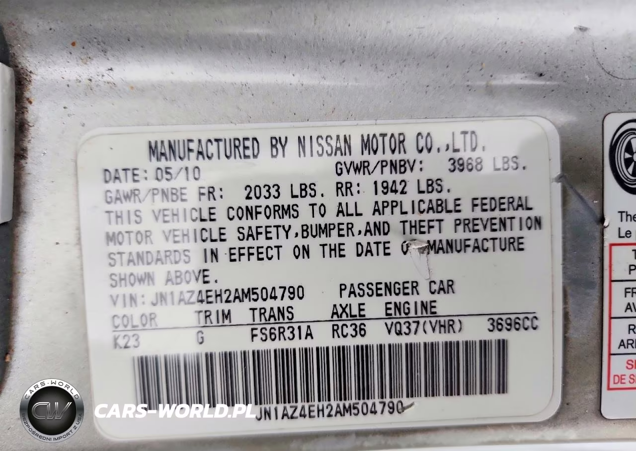 2010 Nissan 370Z Base VIN:JN1AZ4EH2AM504790 - 13