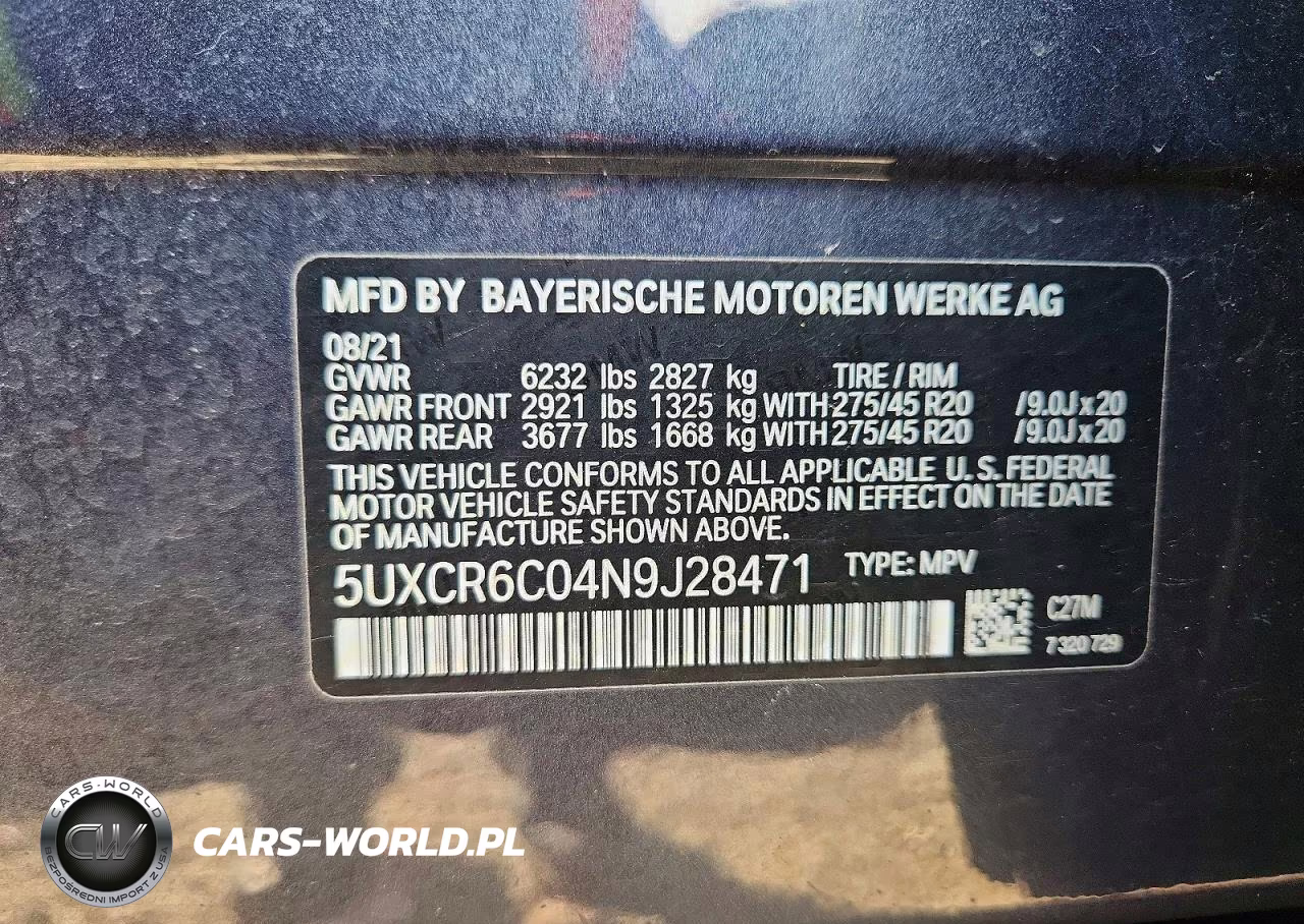 2022 BMW X5 xDrive40I VIN:5UXCR6C04N9J28471 - 13