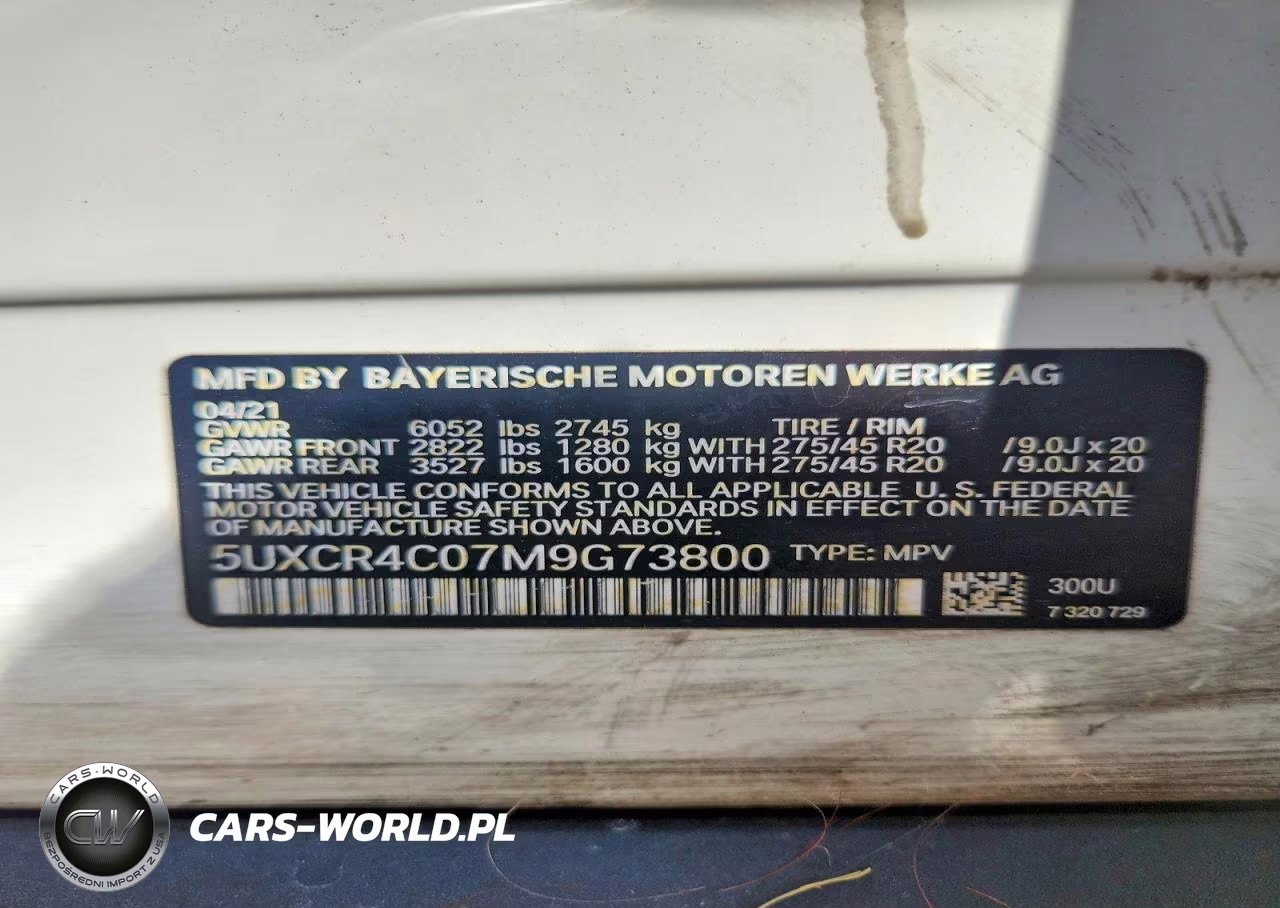 2021 BMW X5 Sdrive 40I VIN:5UXCR4C07M9G73800 - 13