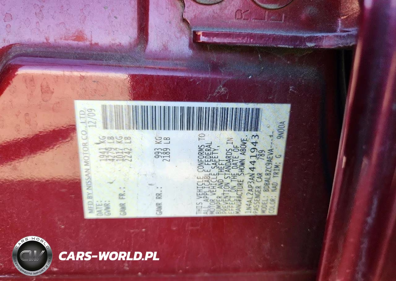 2010 Nissan Altima 2.5 VIN:1N4AL2AP3AN441943 - 12