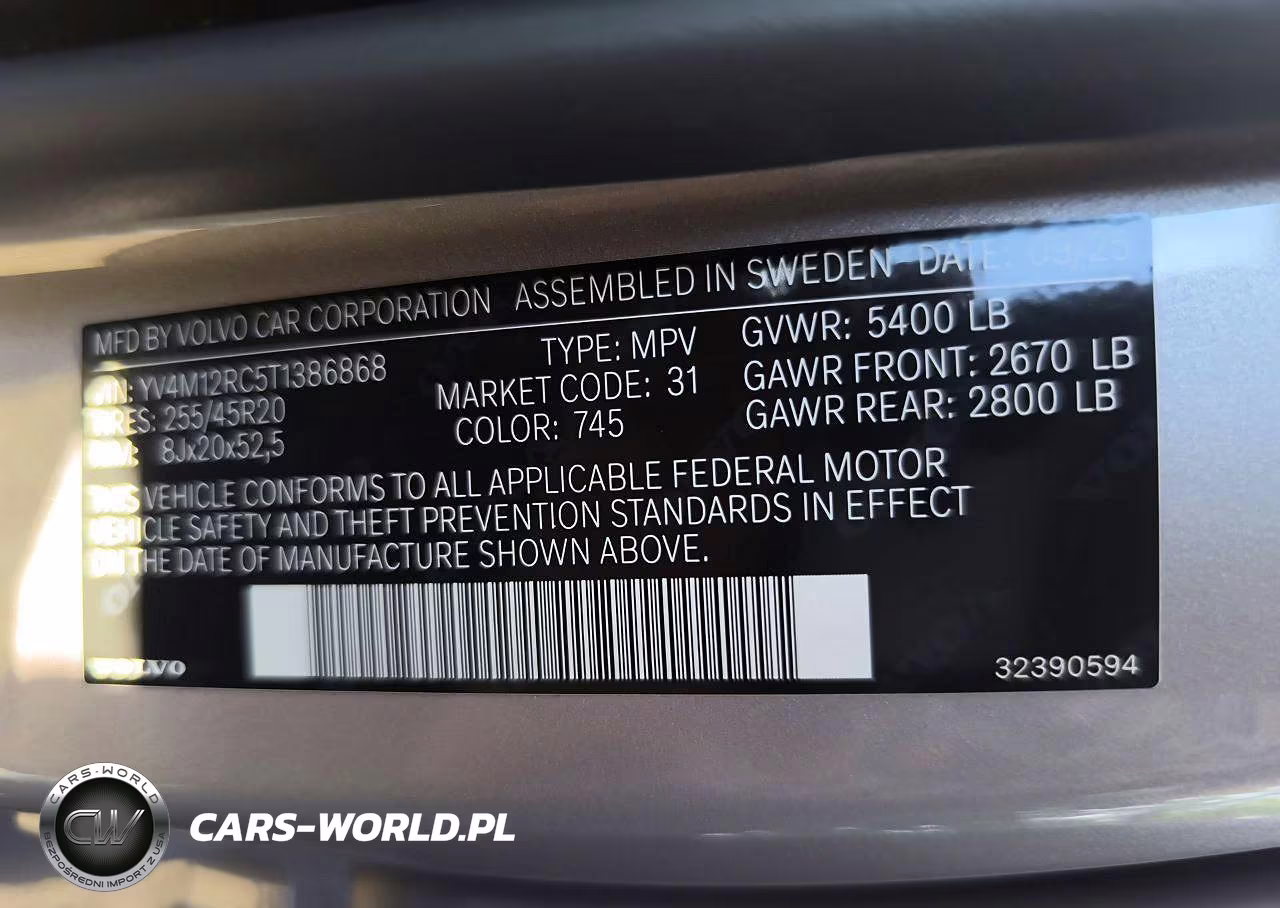 2026 Volvo Xc60 Plus VIN:YV4M12RC5T1386868 - 15