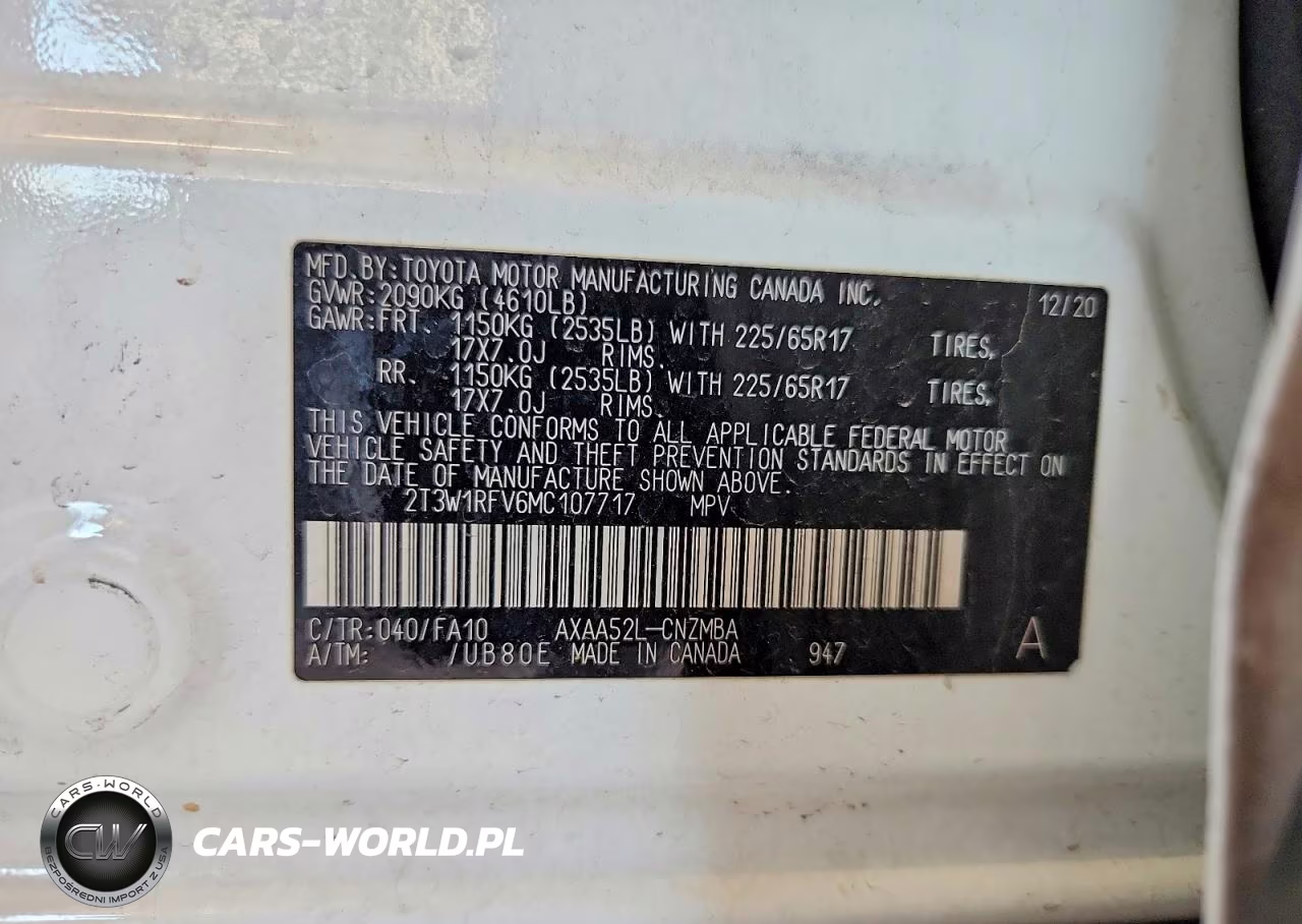 2021 Toyota Rav4 Xle VIN:2T3W1RFV6MC107717 - 13