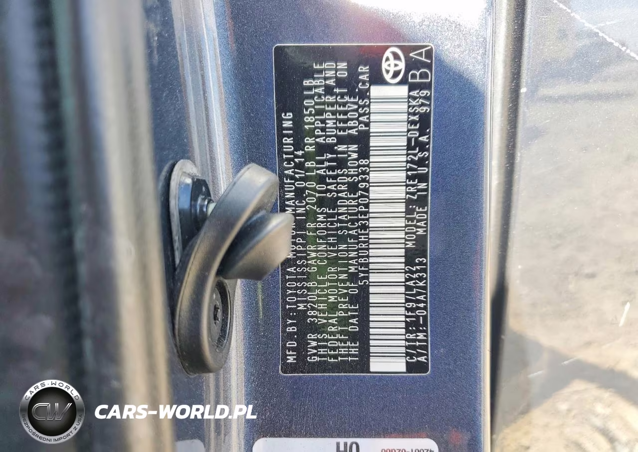 2014 Toyota Corolla L VIN:5YFBURHE3EP079338 - 12