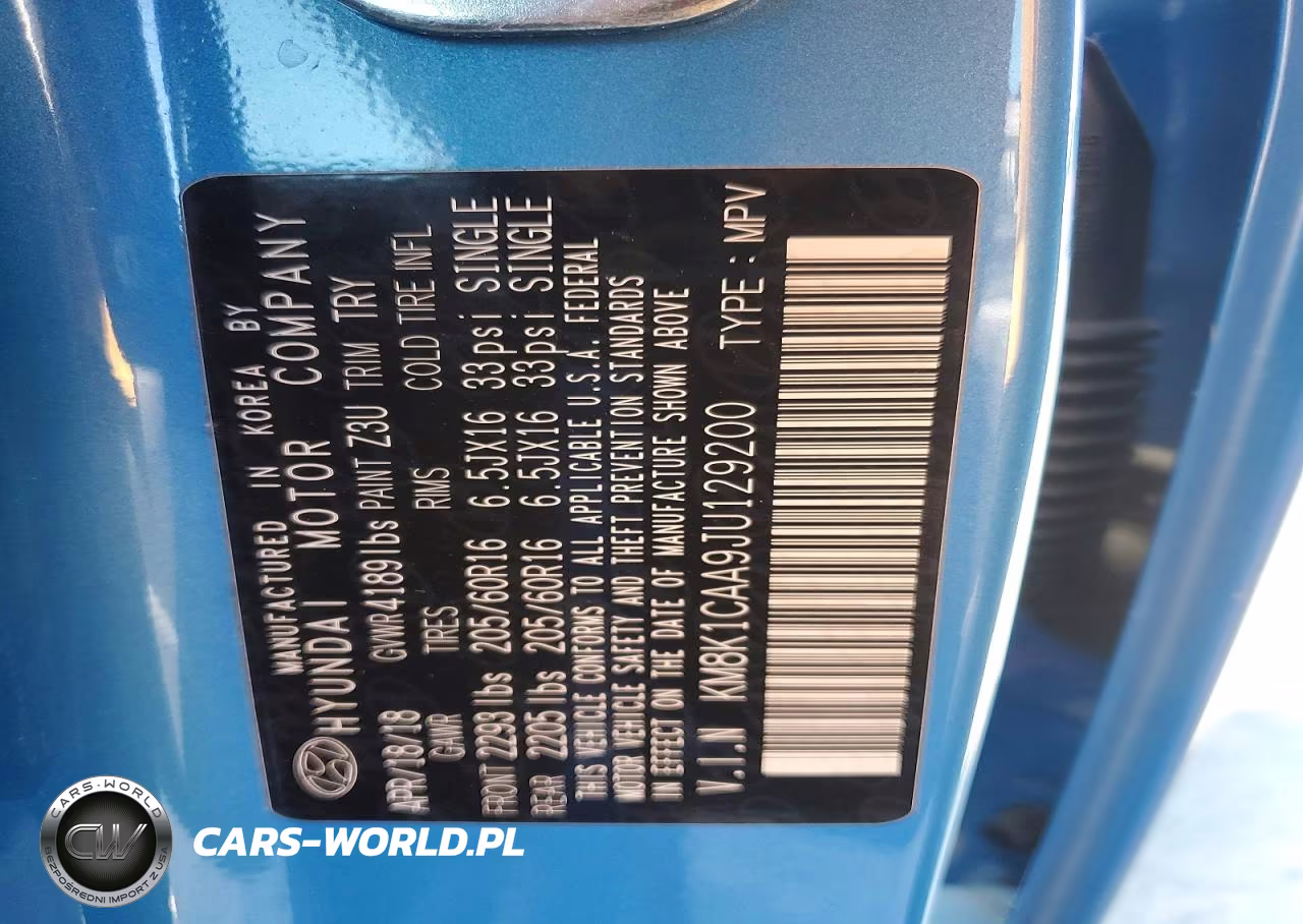 2018 Hyundai Kona Se VIN:KM8K1CAA9JU129200 - 13