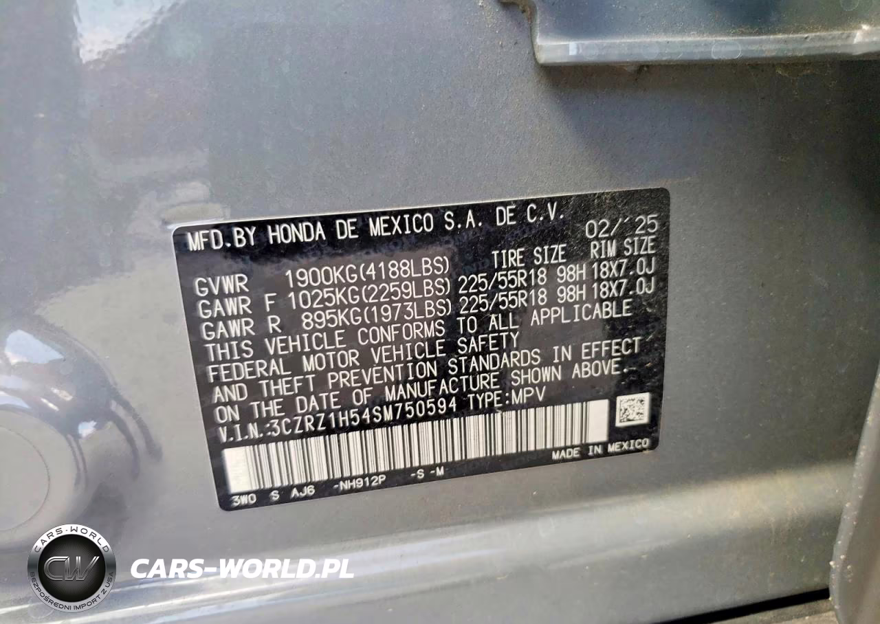2025 Honda Hr-V Sport VIN:3CZRZ1H54SM750594 - 12
