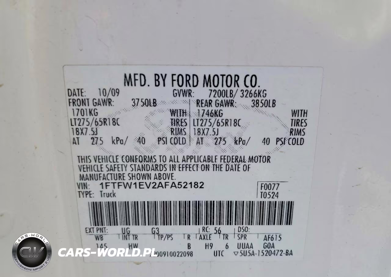 2010 Ford F150 Supercrew VIN:1FTFW1EV2AFA52182 - 12