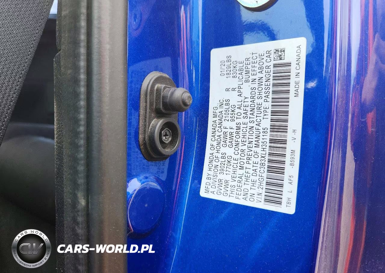 2020 Honda Civic Ex VIN:2HGFC3B3XLH351185 - 12