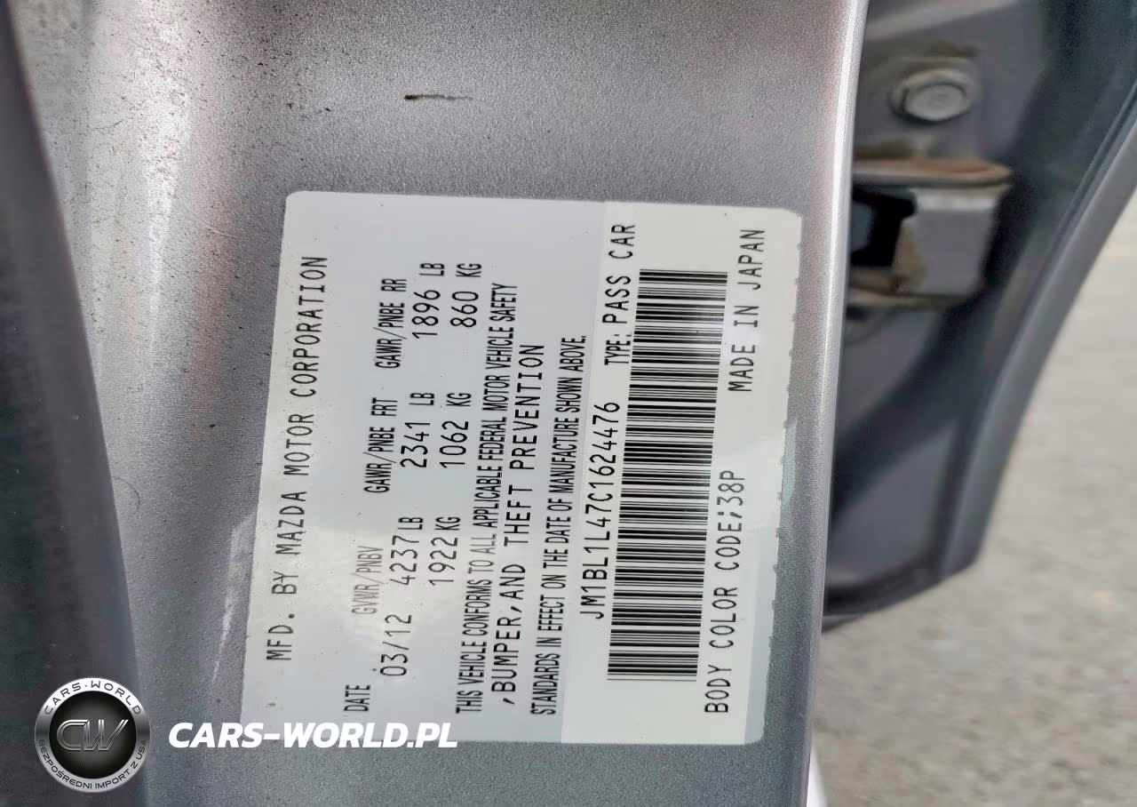 2012 Mazda Speed 3 VIN:JM1BL1L47C1624476 - 12