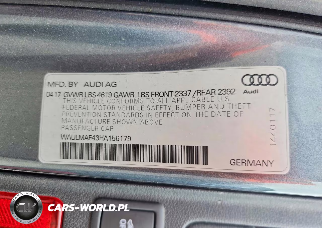 2017 Audi A4 Ultra Premium Plus VIN:WAULMAF43HA156179 - 12