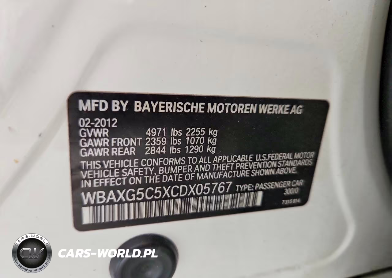 2012 BMW 528 I VIN:WBAXG5C5XCDX05767 - 12