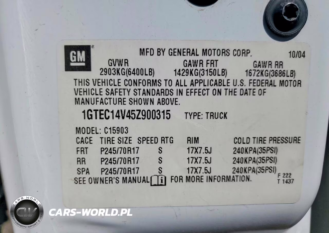 2005 GMC New Sierra C1500 VIN:1GTEC14V45Z900315 - 12