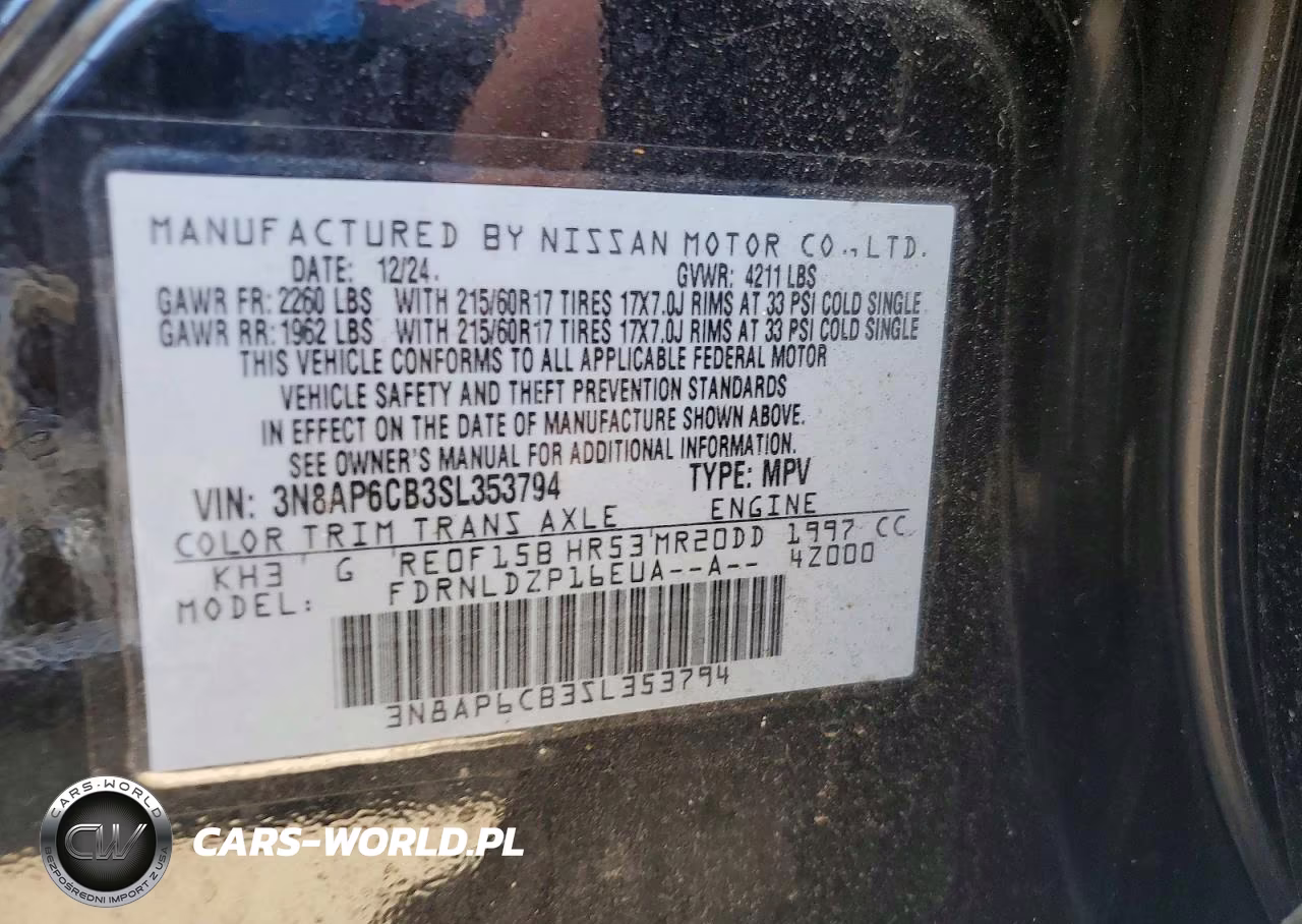 2025 Nissan Kicks Sv VIN:3N8AP6CB3SL353794 - 12